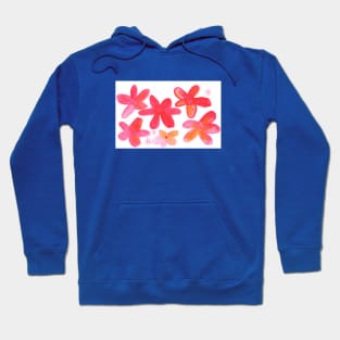 red floral watercolor pattern Hoodie